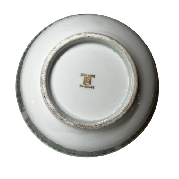 Vintage Gold Imari Serving Bowl Hand Decorated in Green|Gold|White Porcelain - Picture 4 of 12